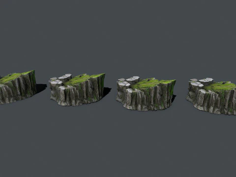 Mossy rocks 3D Model