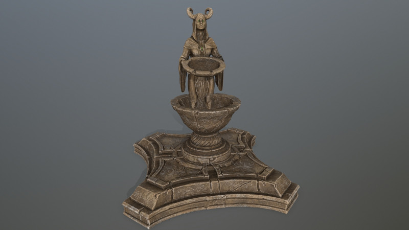 Angel fountain 3D Model .c4d .max .obj .3ds .fbx .stl .blend 