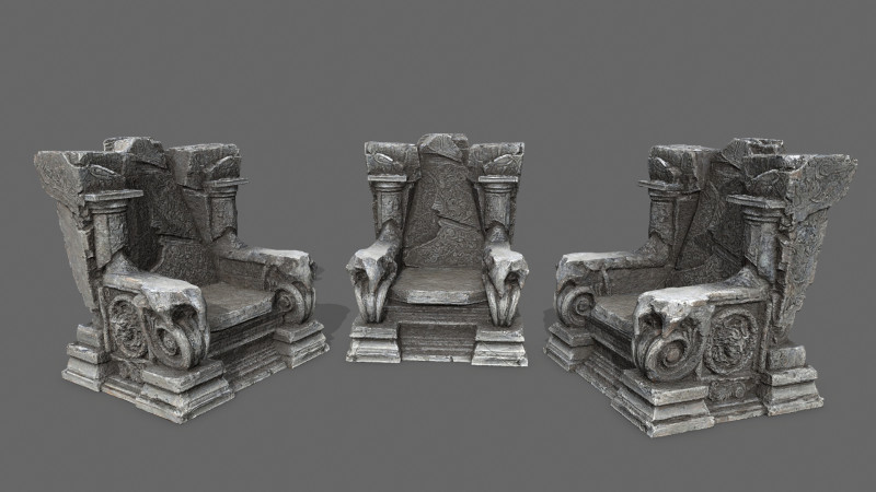 Old throne 3Dモデル .c4d .max .obj .3ds .fbx .stl .blend 