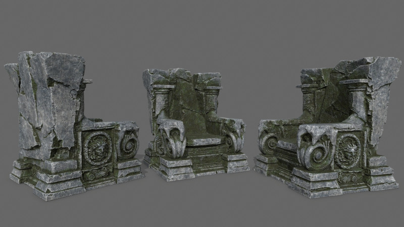 Old throne 3Dモデル .c4d .max .obj .3ds .fbx .stl .blend