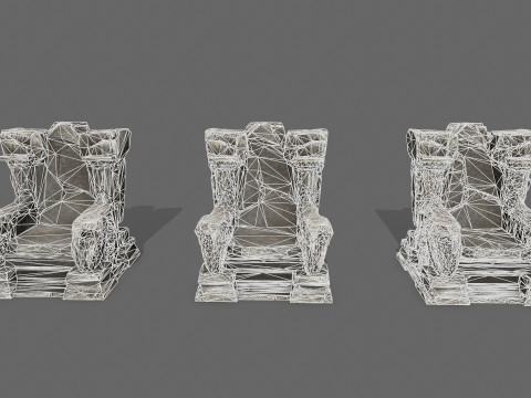 Old throne Model 3D