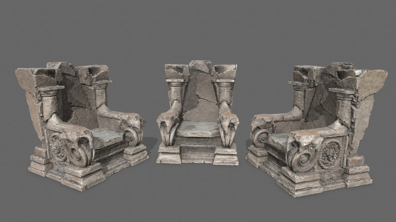 Old throne Model 3D .c4d .max .obj .3ds .fbx .stl .blend 
