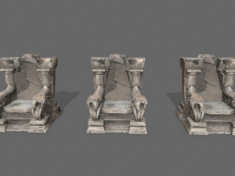 Old throne Model 3D
