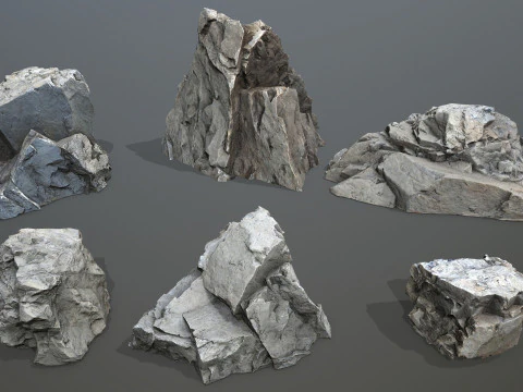 River Stones 3D Model