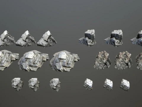 River Stones 3D Model
