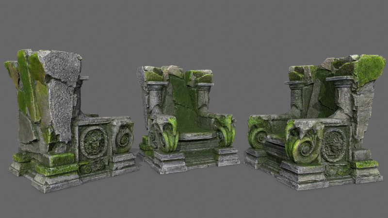 Old throne Modello 3D .c4d .max .obj .3ds .fbx .stl .blend 