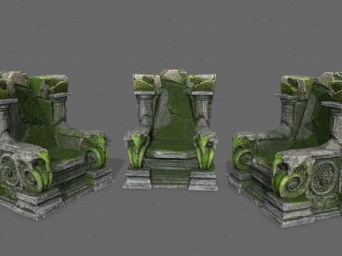 Old throne Modello 3D