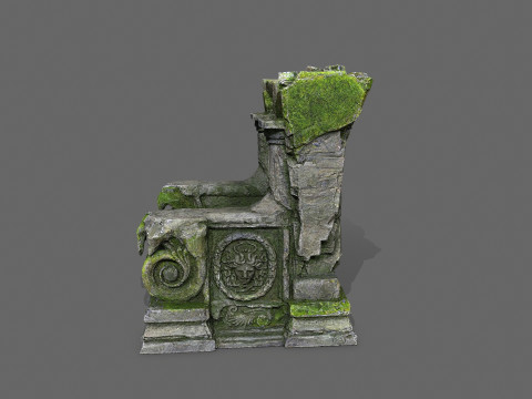 Old throne Modello 3D