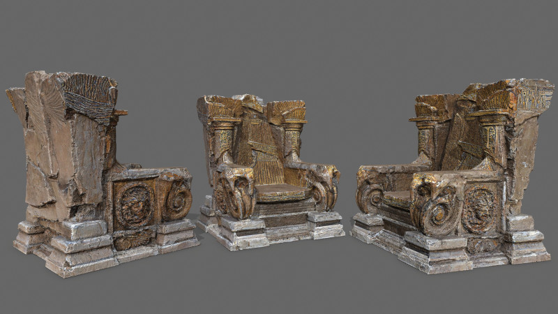 Old throne Model 3D .c4d .max .obj .3ds .fbx .stl .blend 