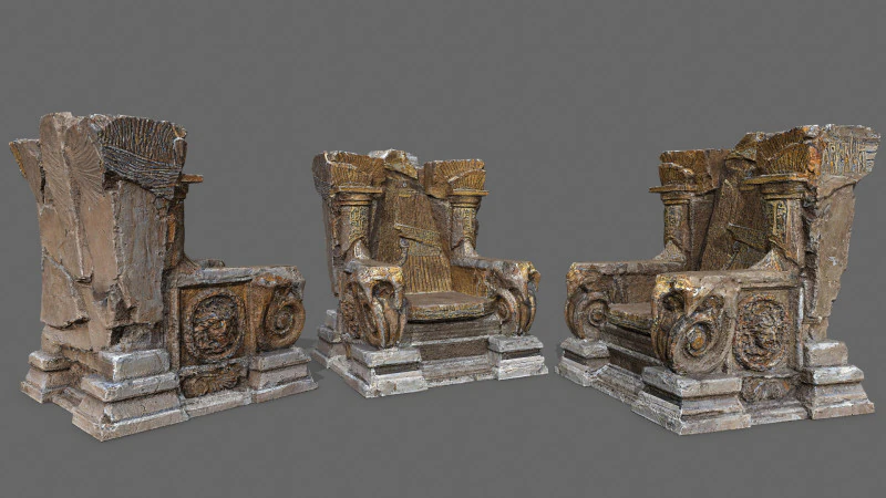 Old throne 3D Model .c4d .max .obj .3ds .fbx .stl .blend 