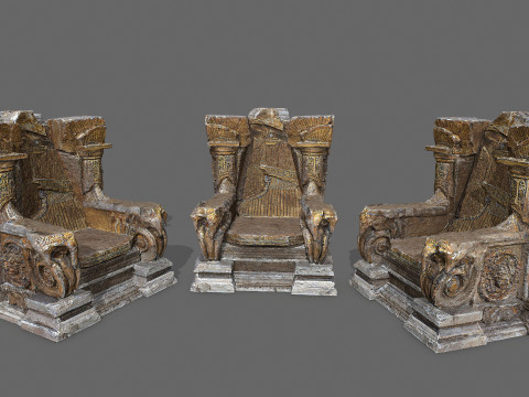 Old throne Model 3D