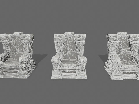 Old throne Modello 3D