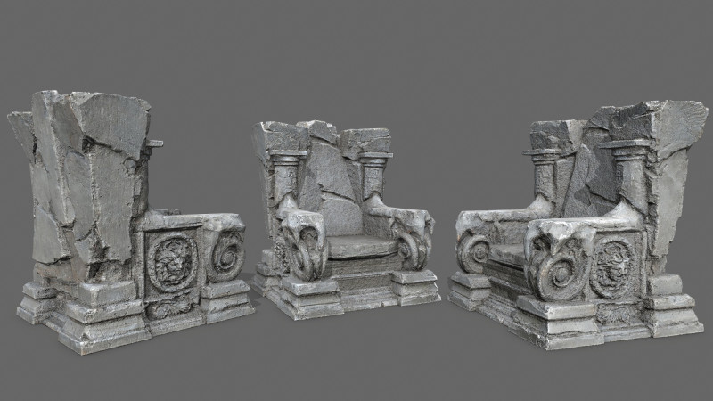 Old throne 3D Modell .c4d .max .obj .3ds .fbx .stl .blend