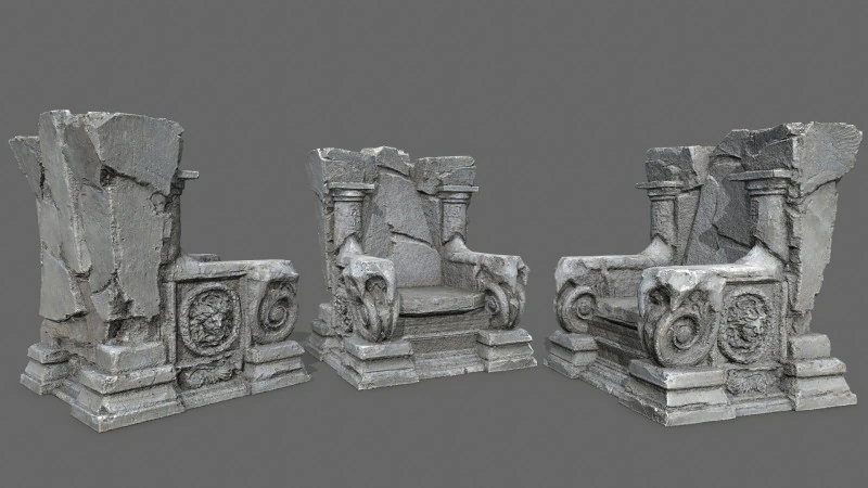 Old throne 3D Model .c4d .max .obj .3ds .fbx .stl .blend 