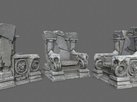 Old throne Modello 3D