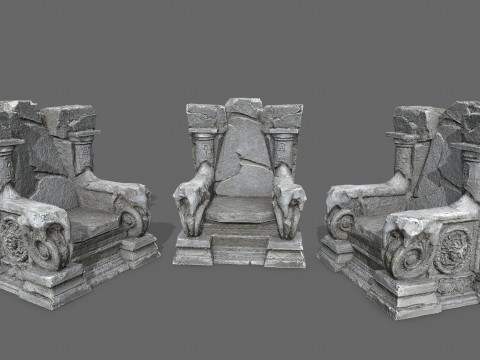 Old throne 3D Modell