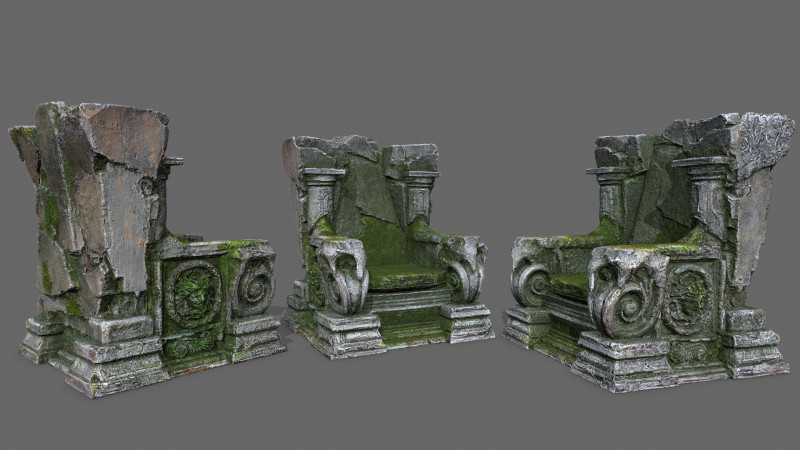 Old throne 3D मॉडल .c4d .max .obj .3ds .fbx .stl .blend 