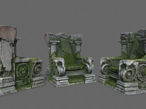 Old throne Modello 3D