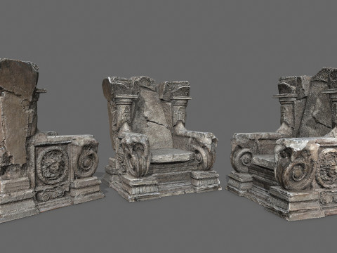 Old throne Modello 3D