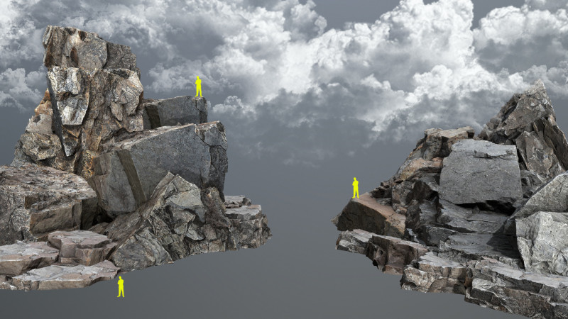 Cliff rocks 3D Модель .c4d .max .obj .3ds .fbx .stl .blend 
