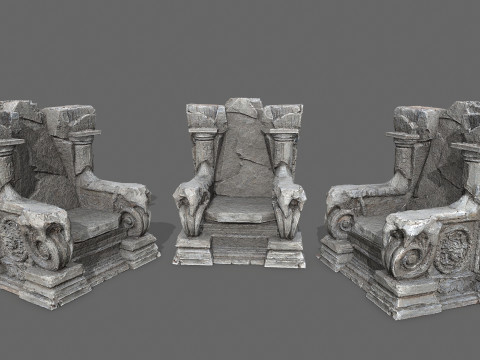 Old throne Modèle 3D
