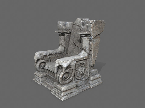 Old throne Modèle 3D