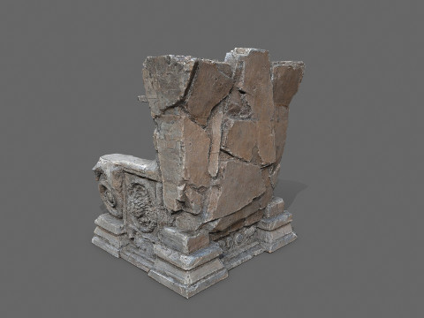 Old throne Modèle 3D