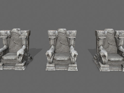 Old throne Modèle 3D