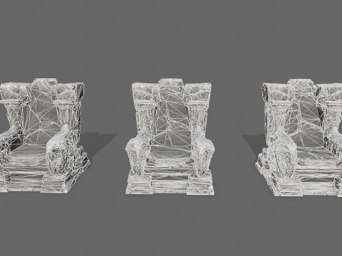 Old throne Modèle 3D