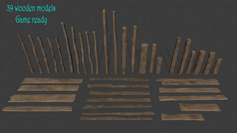 Wooden models 3D Model .c4d .max .obj .3ds .fbx .stl .blend 