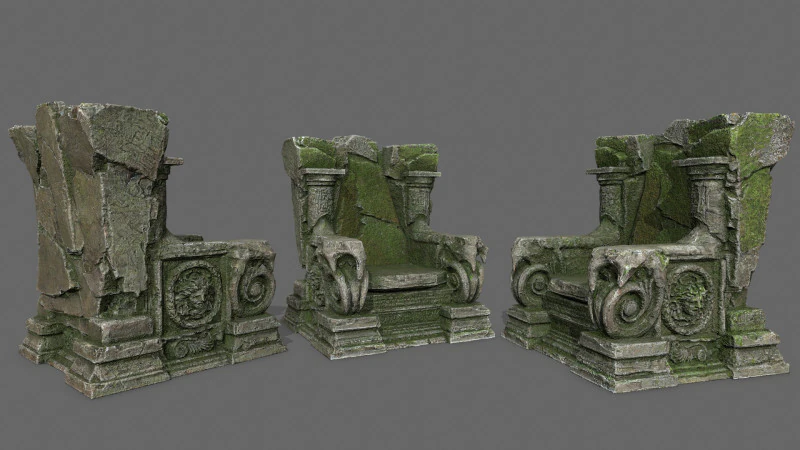 Oude troon 3D Model .c4d .max .obj .3ds .fbx .stl .blend 