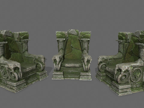 Old throne 3D 모델