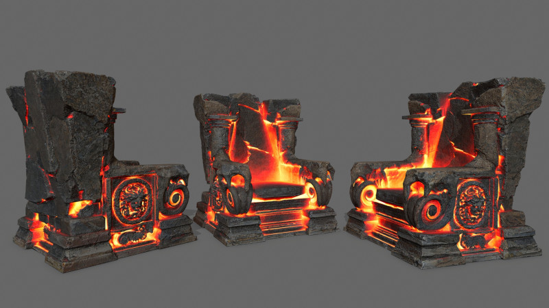 Lava throne Modèle 3D .c4d .max .obj .3ds .fbx .stl .blend