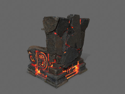 Lava throne Modèle 3D