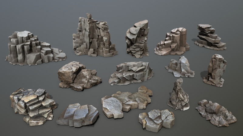 Cave rocks 3D Model .c4d .max .obj .3ds .fbx .stl .blend