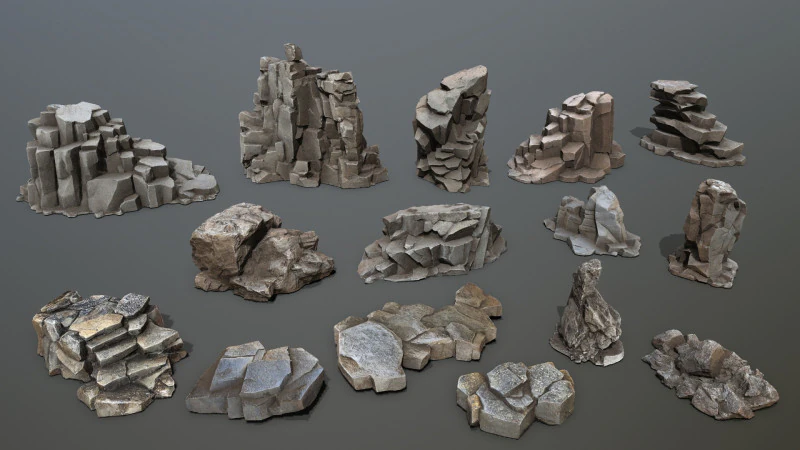 Skały jaskiniowe Model 3D .c4d .max .obj .3ds .fbx .stl .blend 