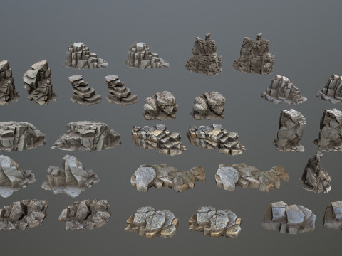 Cave rocks 3D Model