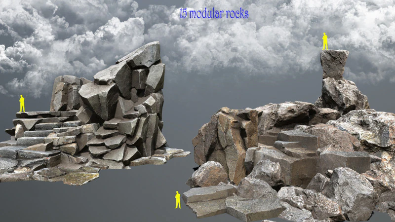 Cliff rocks 3D Model .c4d .max .obj .3ds .fbx .stl .blend 