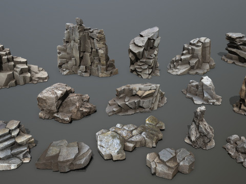 Cliff rocks Model 3D