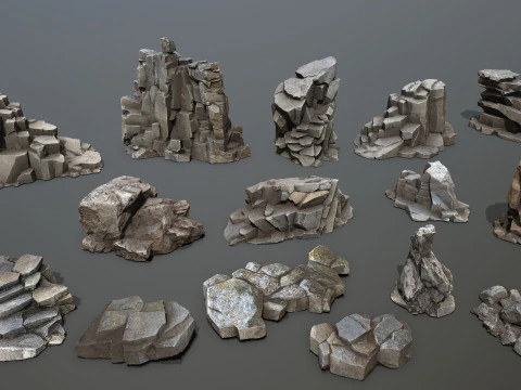 Cliff rocks 3D Model