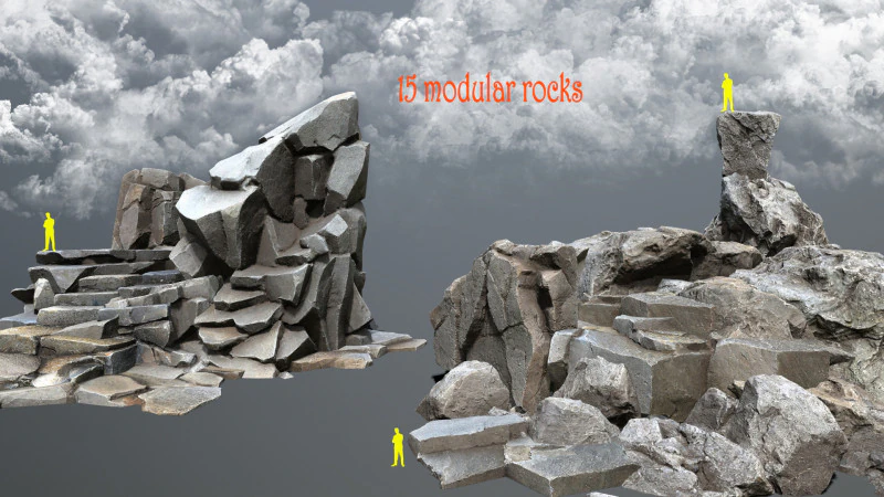 Sea rocks 3D Model .c4d .max .obj .3ds .fbx .stl .blend 
