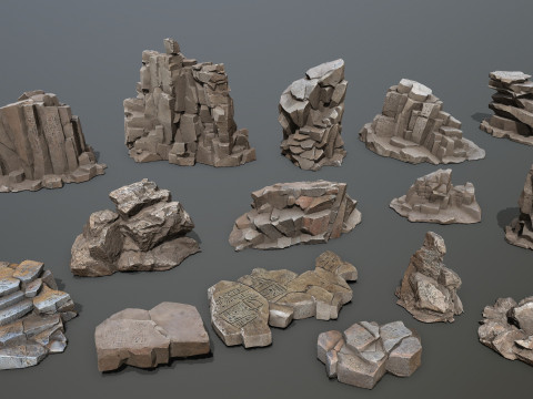Egyptian rocks Set 3D Модель