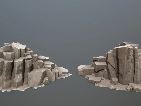 Egyptische rotsen Set 3D Model