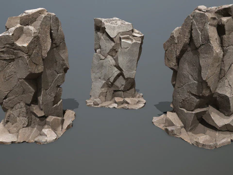 Egyptische rotsen Set 3D Model