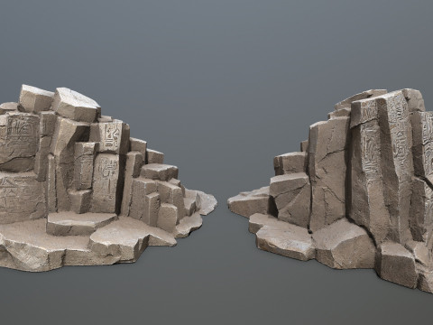 Egyptian rocks Set 3D Модель
