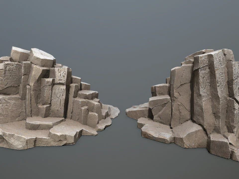 Egyptische rotsen Set 3D Model