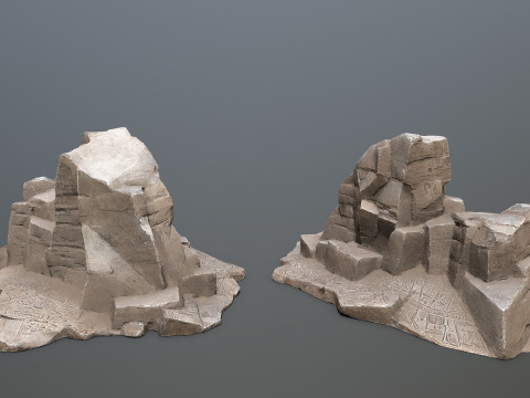 Egyptian rocks Set 3D Модель