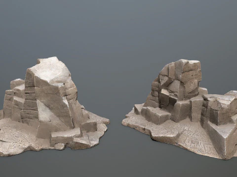 Egyptische rotsen Set 3D Model