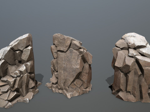 Egyptian rocks Set 3D Модель