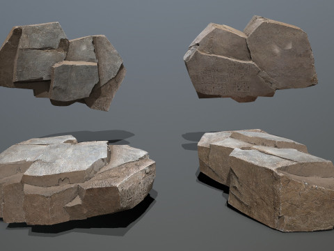 Egyptian rocks Set 3D Модель
